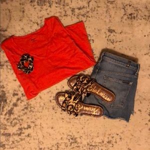 Madewell Orange V Neck Tank